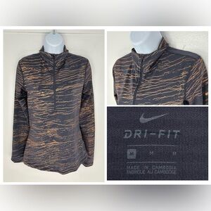 Nike Pro Dry Element Running Shirt Size‎ Medium Copper Gray Athlesiure Outdoor